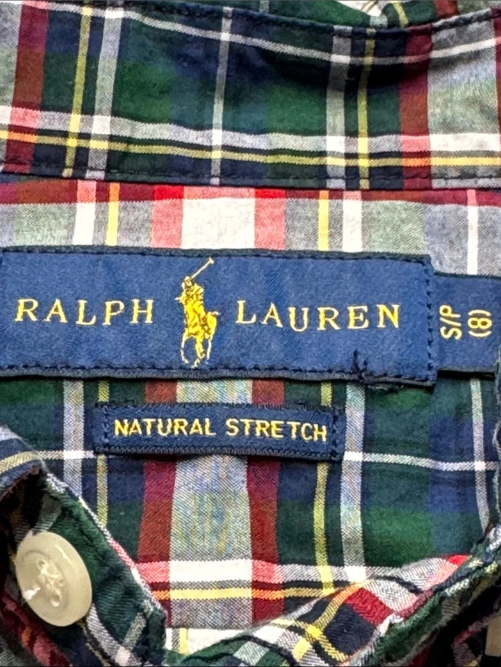 Ralph Lauren Plaid Button-Down Shirt in Green, Red, Navy & White